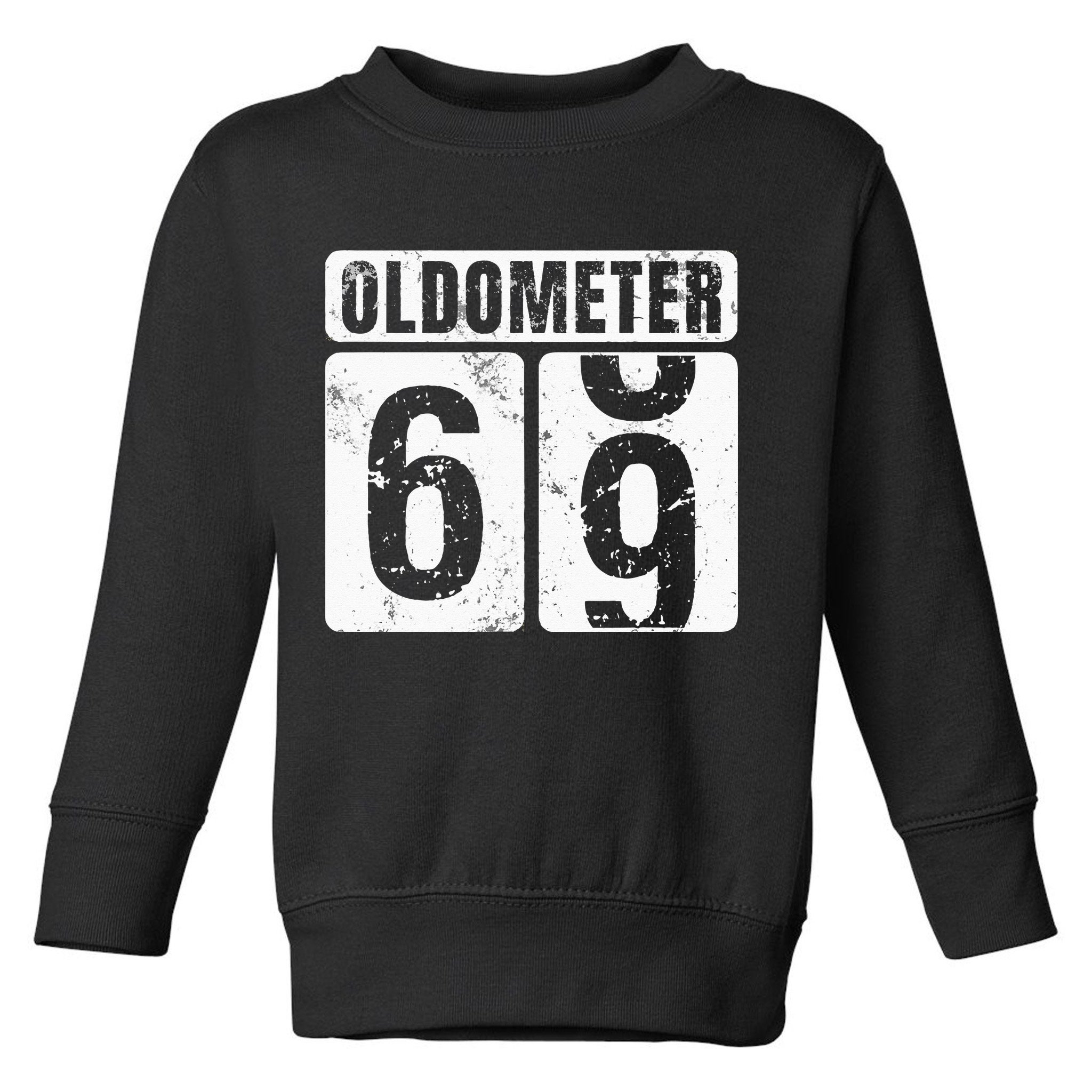 Oldometer 69 Vintage Funny 69th Birthday Gift Idea Toddler Sweatshirt