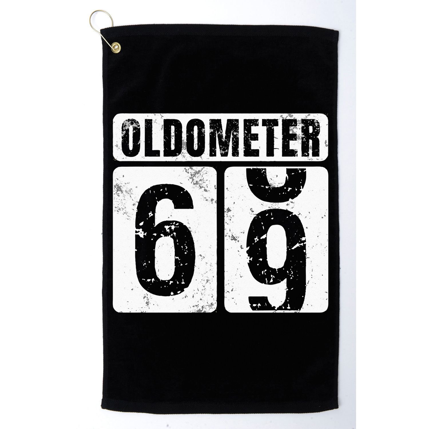 Oldometer 69 Vintage Funny 69th Birthday Gift Idea Golf Towel