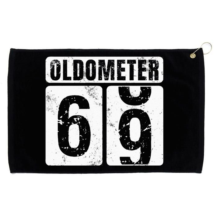 Oldometer 69 Vintage Funny 69th Birthday Gift Idea Grommeted Golf Towel