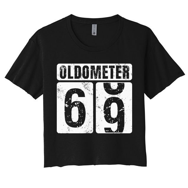Oldometer 69 Vintage Funny 69th Birthday Gift Idea Crop Top