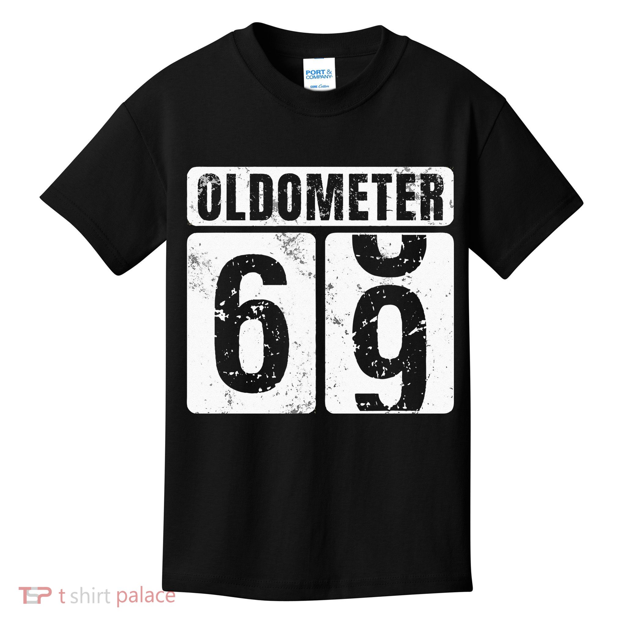 Oldometer 69 Vintage Funny 69th Birthday Gift Idea Kids T-Shirt