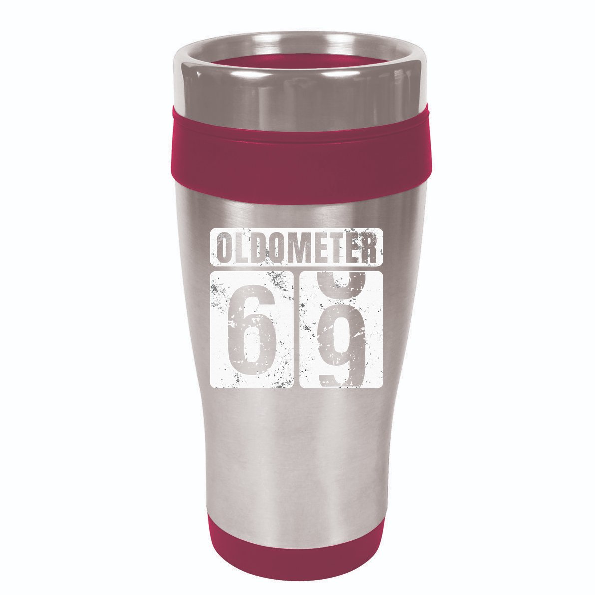 Oldometer 69 Vintage Funny 69th Birthday Gift Idea 16oz Travel Tumbler