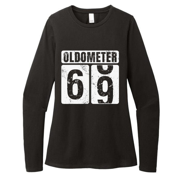 Oldometer 69 Vintage Funny 69th Birthday Gift Idea Womens CVC Long Sleeve Shirt