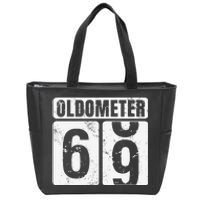 Oldometer 69 Vintage Funny 69th Birthday Gift Idea Zip Tote Bag