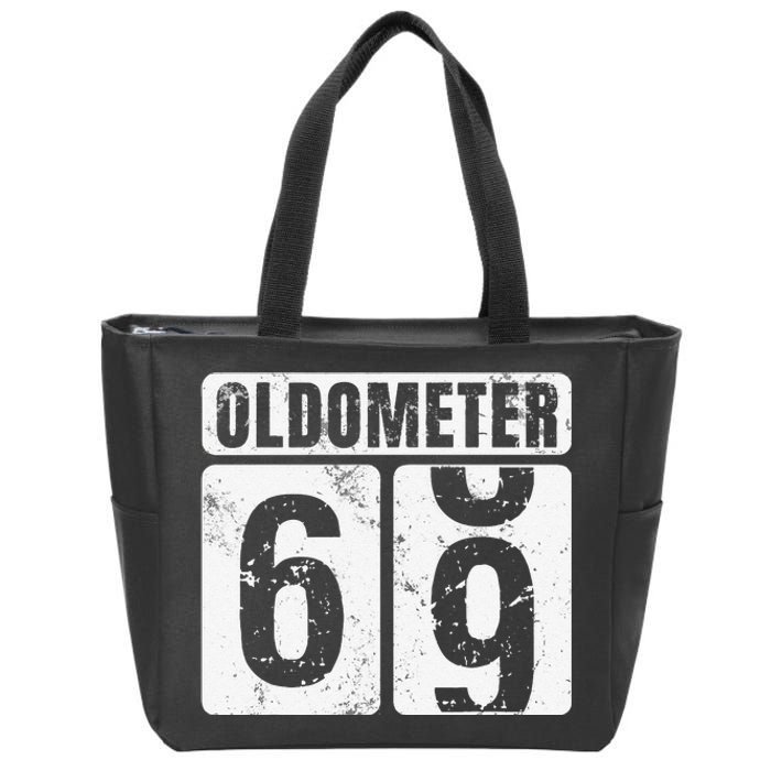 Oldometer 69 Vintage Funny 69th Birthday Gift Idea Zip Tote Bag