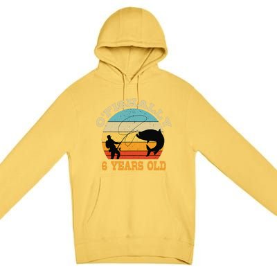 OFishally 6 Years Old Fishing Birthday Theme Party 6th Premium Pullover Hoodie