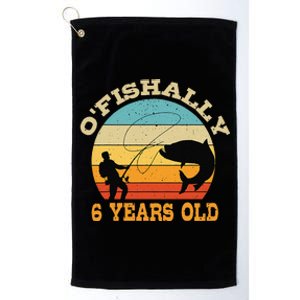 OFishally 6 Years Old Fishing Birthday Theme Party 6th Platinum Collection Golf Towel