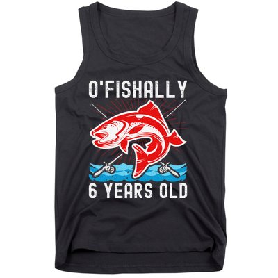 OFishally 6 Years Old Funny Birthday Fishing Tank Top