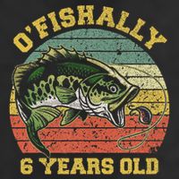 O'fishally 6 Years Old Fishing Birthday Theme Party 6th 7 Panel Mesh Trucker Snapback Hat