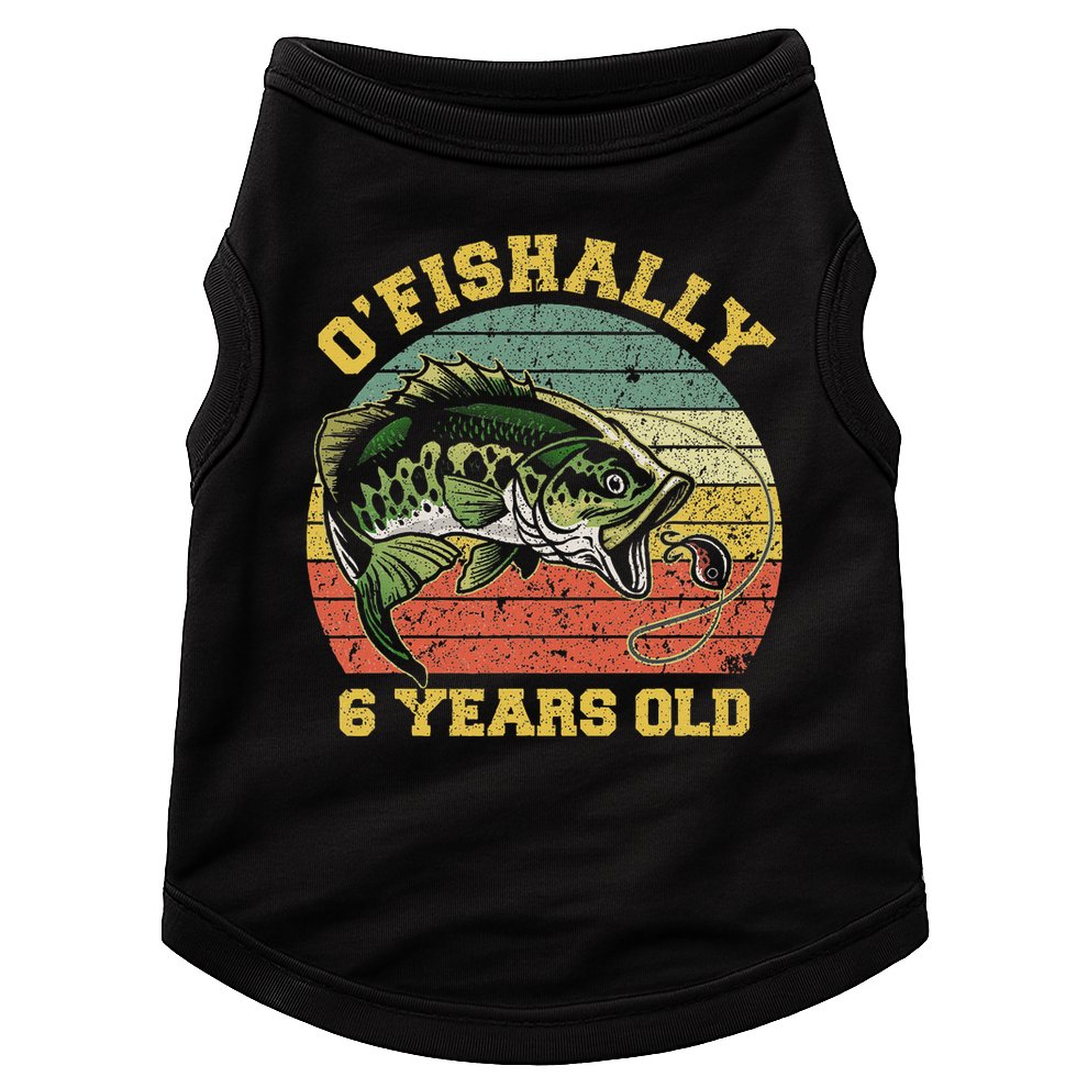 O'fishally 6 Years Old Fishing Birthday Theme Party 6th Doggie Tank