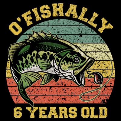 O'fishally 6 Years Old Fishing Birthday Theme Party 6th T-Shirt