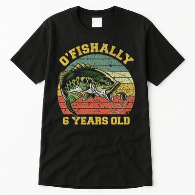 O'fishally 6 Years Old Fishing Birthday Theme Party 6th Tall T-Shirt