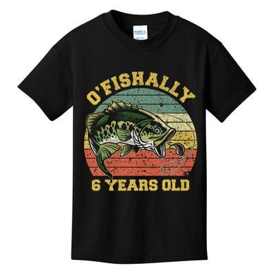 O'fishally 6 Years Old Fishing Birthday Theme Party 6th Kids T-Shirt