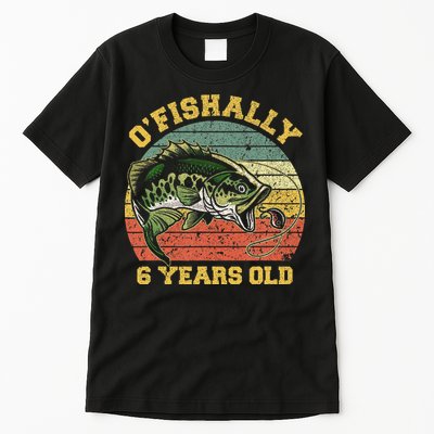 OFishally 6 Years Old Fishing Birthday Theme Party 6th Tall T-Shirt