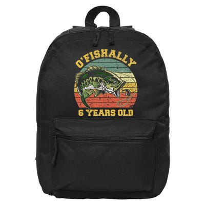 OFishally 6 Years Old Fishing Birthday Theme Party 6th 16 in Basic Backpack
