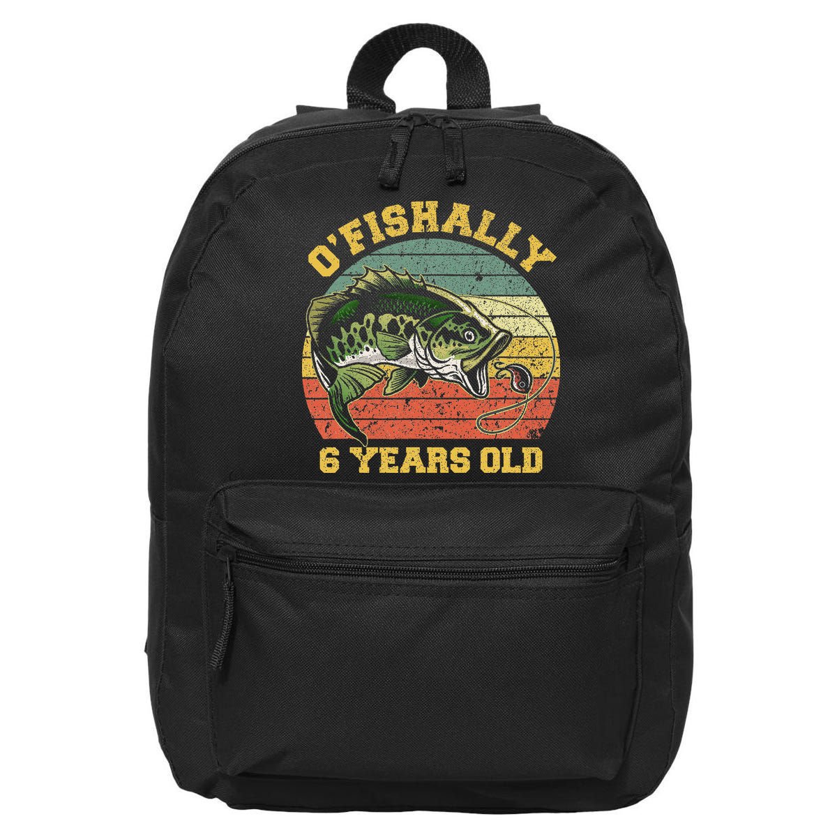OFishally 6 Years Old Fishing Birthday Theme Party 6th 16 in Basic Backpack