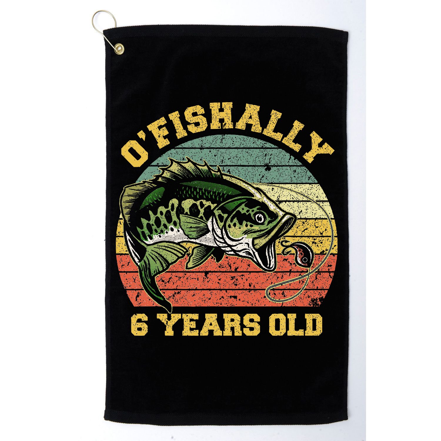 OFishally 6 Years Old Fishing Birthday Theme Party 6th Golf Towel