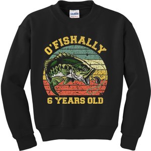 OFishally 6 Years Old Fishing Birthday Theme Party 6th Kids Sweatshirt