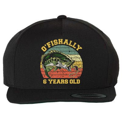 OFishally 6 Years Old Fishing Birthday Theme Party 6th Wool Snapback Cap