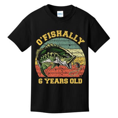 OFishally 6 Years Old Fishing Birthday Theme Party 6th Kids T-Shirt