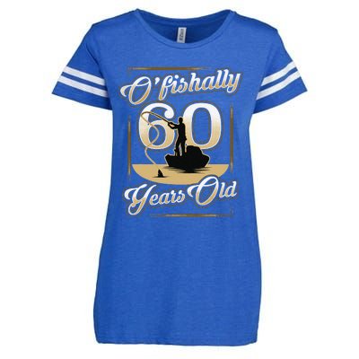 OFishally 60 Years Old 60th Birthday Fishing Gift Enza Ladies Jersey Football T-Shirt