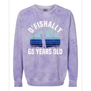 Ofishally 65 Years Old Fisherman 65th Birthday Fishing Colorblast Crewneck Sweatshirt