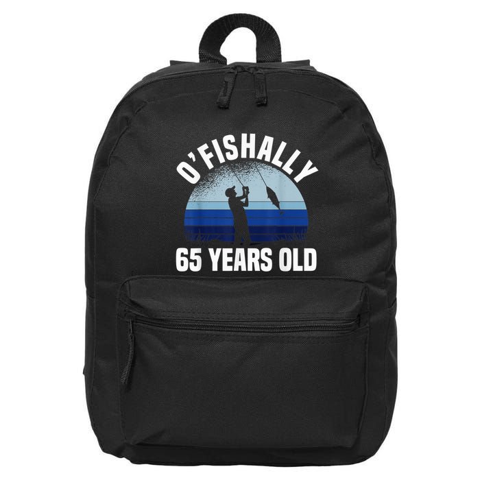 Ofishally 65 Years Old Fisherman 65th Birthday Fishing 16 in Basic Backpack