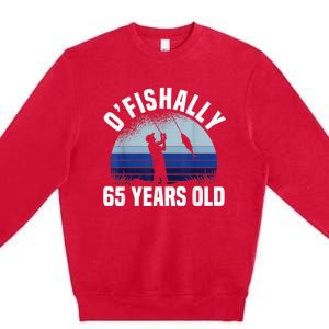 Ofishally 65 Years Old Fisherman 65th Birthday Fishing Premium Crewneck Sweatshirt