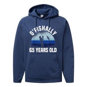 Ofishally 65 Years Old Fisherman 65th Birthday Fishing Performance Fleece Hoodie