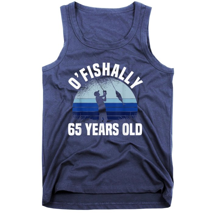 Ofishally 65 Years Old Fisherman 65th Birthday Fishing Tank Top