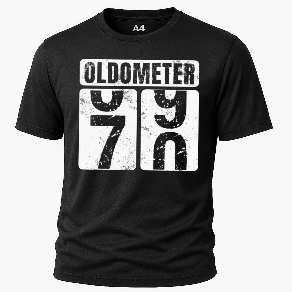 Oldometer 70 Vintage Funny 70th Birthday Gift Idea Cooling Performance Crew T-Shirt