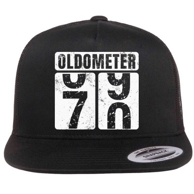 Oldometer 70 Vintage Funny 70th Birthday Gift Idea Flatbill Hat