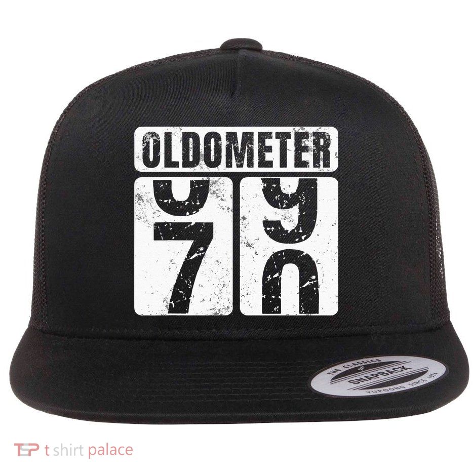 Oldometer 70 Vintage Funny 70th Birthday Gift Idea Flatbill Hat