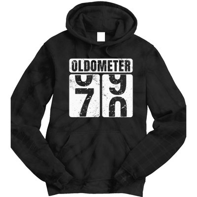 Oldometer 70 Vintage Funny 70th Birthday Gift Idea Tie Dye Hoodie