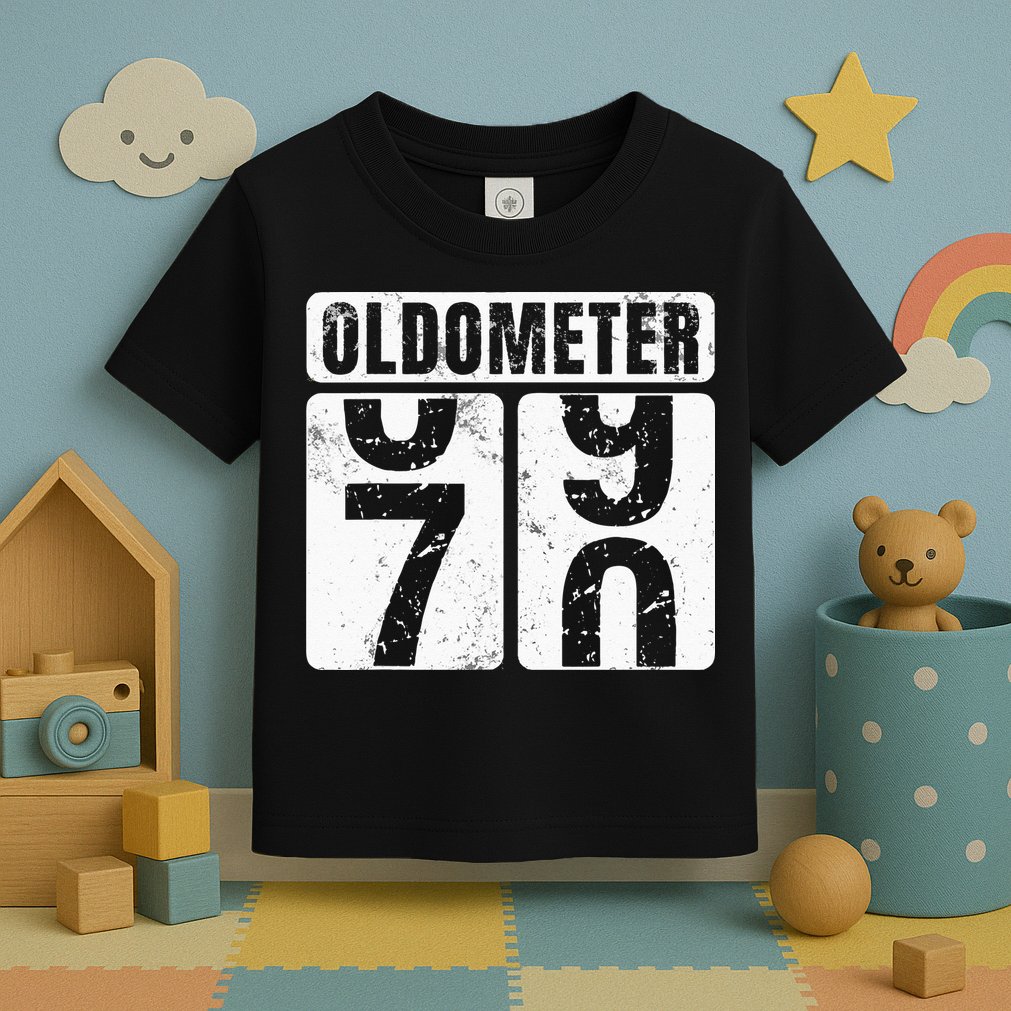 Oldometer 70 Vintage Funny 70th Birthday Gift Idea Toddler T-Shirt