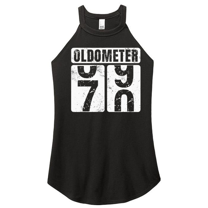 Oldometer 70 Vintage Funny 70th Birthday Gift Idea Women’s Perfect Tri Rocker Tank