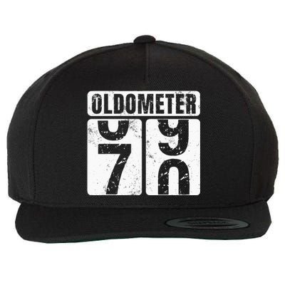 Oldometer 70 Vintage Funny 70th Birthday Gift Idea Wool Snapback Cap