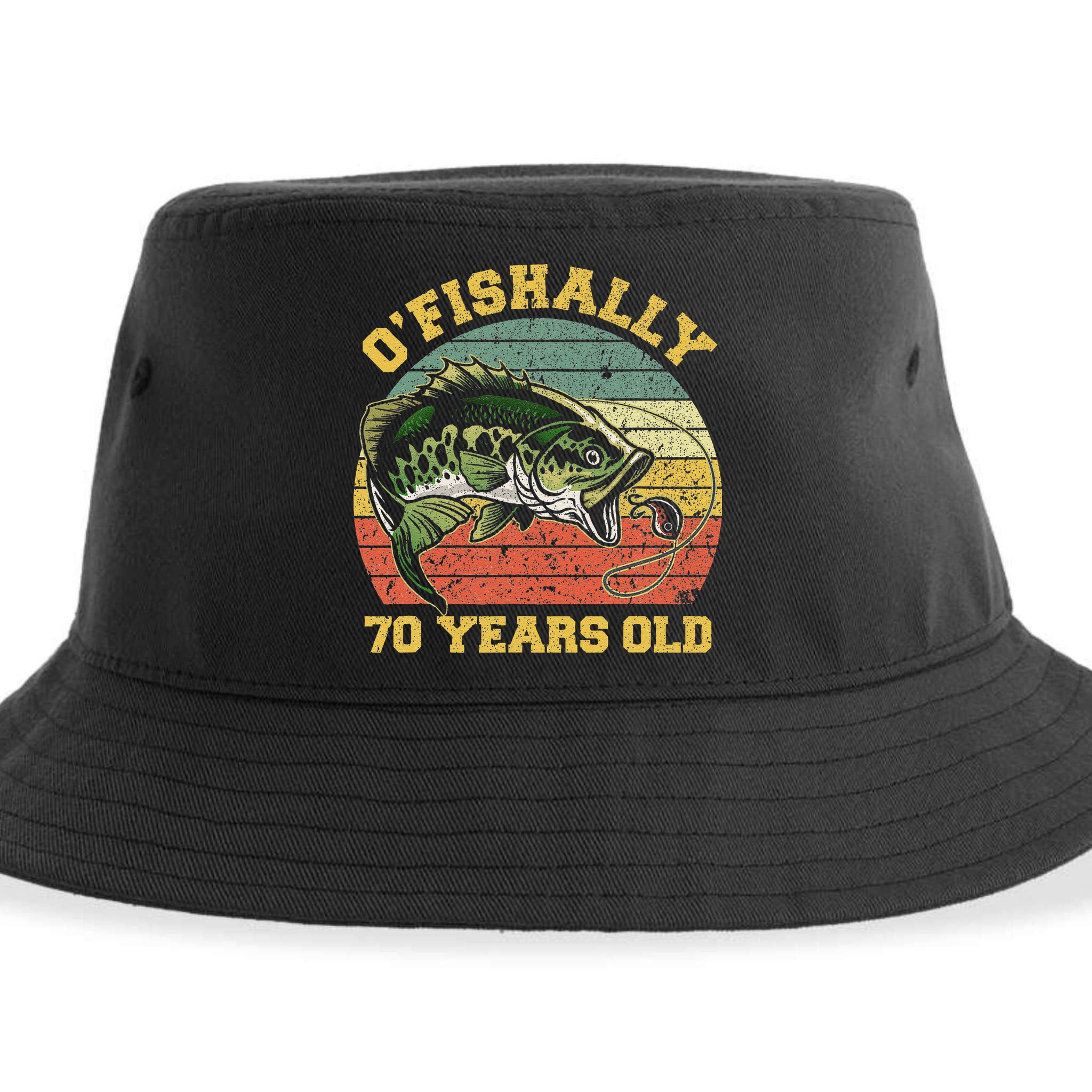 OFishally 70 Years Old Fishing Birthday Theme Party 70th Sustainable Bucket Hat
