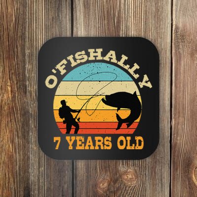 OFishally 7 Years Old Fishing Birthday Theme Party 7th Coaster