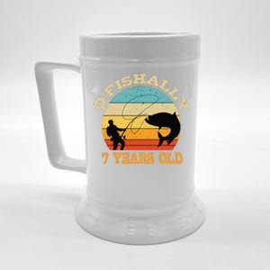 OFishally 7 Years Old Fishing Birthday Theme Party 7th Beer Stein