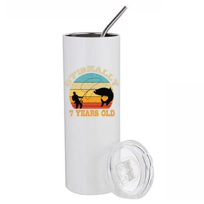 OFishally 7 Years Old Fishing Birthday Theme Party 7th Stainless Steel Tumbler