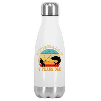 OFishally 7 Years Old Fishing Birthday Theme Party 7th Stainless Steel Insulated Water Bottle