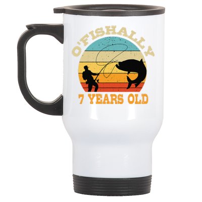 OFishally 7 Years Old Fishing Birthday Theme Party 7th Stainless Steel Travel Mug