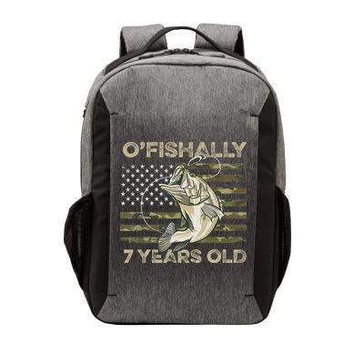 Ofishally 7 Year Old 7th Birthday Us Flag Fishing Vector Backpack