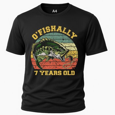 OFishally 7 Years Old Fishing Birthday Theme Party 7th Cooling Performance Crew T-Shirt