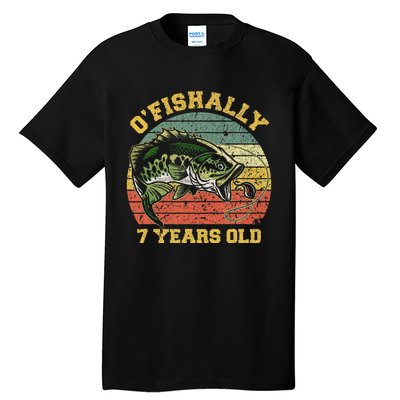 OFishally 7 Years Old Fishing Birthday Theme Party 7th Tall T-Shirt