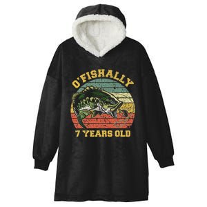 OFishally 7 Years Old Fishing Birthday Theme Party 7th Hooded Wearable Blanket