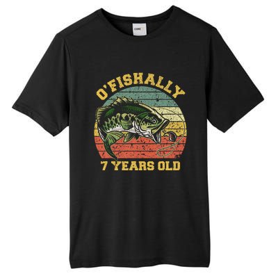 OFishally 7 Years Old Fishing Birthday Theme Party 7th Tall Fusion ChromaSoft Performance T-Shirt