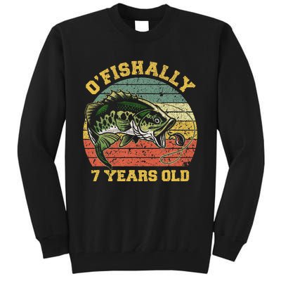 OFishally 7 Years Old Fishing Birthday Theme Party 7th Tall Sweatshirt