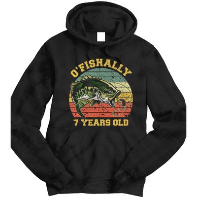 OFishally 7 Years Old Fishing Birthday Theme Party 7th Tie Dye Hoodie